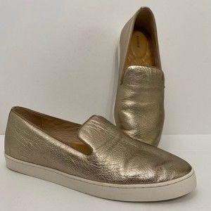 Birdies Women's 8.5 The Swift Metallic Gold Slip on Loafers Casual Comfort